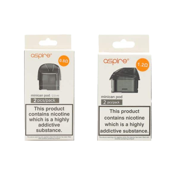 Aspire Minican Replacement Pods Two Pack 2ml (0.8Ohm/1.2Ohm)